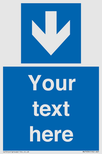 MV7939: Custom Mandatory directional sign, blue arrow down