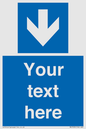 MV7939: Custom Mandatory directional sign, blue arrow down