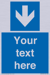MV7939: Custom Mandatory directional sign, blue arrow down