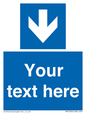 MV7939: Custom Mandatory directional sign, blue arrow down