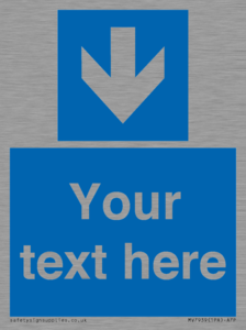 MV7939: Custom Mandatory directional sign, blue arrow down