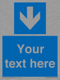 MV7939: Custom Mandatory directional sign, blue arrow down