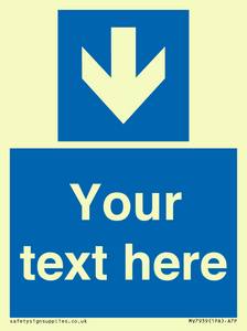 MV7939: Custom Mandatory directional sign, blue arrow down