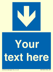MV7939: Custom Mandatory directional sign, blue arrow down