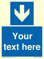 MV7939: Custom Mandatory directional sign, blue arrow down