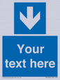 MV7939: Custom Mandatory directional sign, blue arrow down