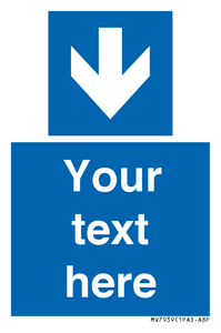 MV7939: Custom Mandatory directional sign, blue arrow down