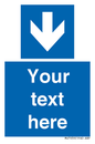 MV7939: Custom Mandatory directional sign, blue arrow down