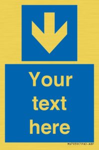 MV7939: Custom Mandatory directional sign, blue arrow down