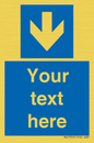 MV7939: Custom Mandatory directional sign, blue arrow down
