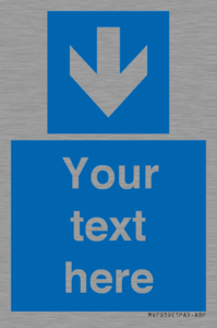 MV7939: Custom Mandatory directional sign, blue arrow down