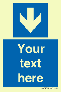 MV7939: Custom Mandatory directional sign, blue arrow down