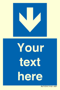 MV7939: Custom Mandatory directional sign, blue arrow down