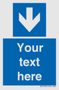MV7939: Custom Mandatory directional sign, blue arrow down