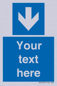 MV7939: Custom Mandatory directional sign, blue arrow down