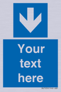 MV7939: Custom Mandatory directional sign, blue arrow down