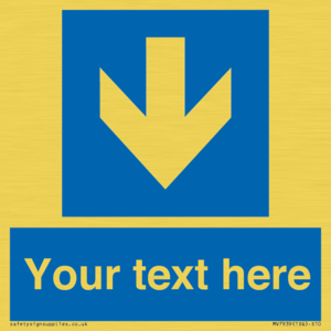 MV7939: Custom Mandatory directional sign, blue arrow down