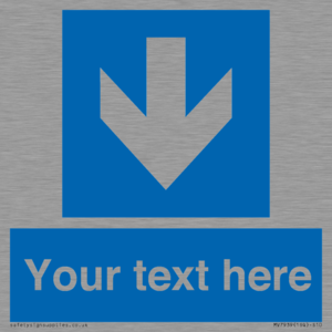 MV7939: Custom Mandatory directional sign, blue arrow down