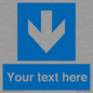 MV7939: Custom Mandatory directional sign, blue arrow down