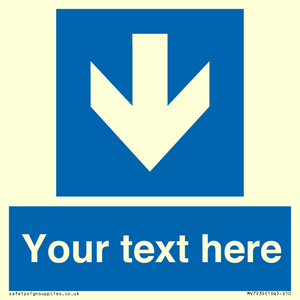 MV7939: Custom Mandatory directional sign, blue arrow down