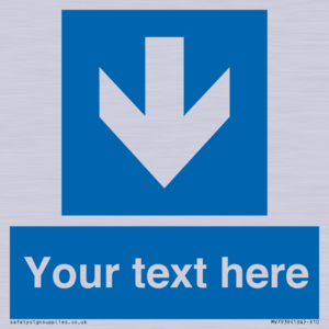 MV7939: Custom Mandatory directional sign, blue arrow down