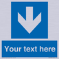 MV7939: Custom Mandatory directional sign, blue arrow down