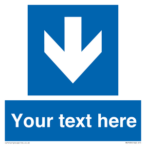 MV7939: Custom Mandatory directional sign, blue arrow down