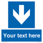 MV7939: Custom Mandatory directional sign, blue arrow down