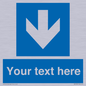 MV7939: Custom Mandatory directional sign, blue arrow down
