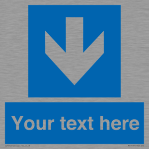 MV7939: Custom Mandatory directional sign, blue arrow down
