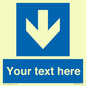 MV7939: Custom Mandatory directional sign, blue arrow down