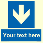 MV7939: Custom Mandatory directional sign, blue arrow down