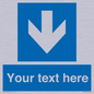 MV7939: Custom Mandatory directional sign, blue arrow down