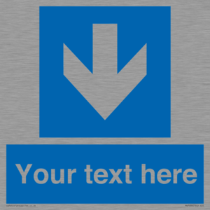 MV7939: Custom Mandatory directional sign, blue arrow down