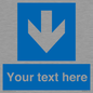 MV7939: Custom Mandatory directional sign, blue arrow down