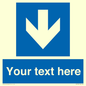 MV7939: Custom Mandatory directional sign, blue arrow down