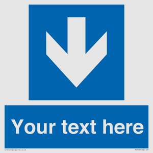MV7939: Custom Mandatory directional sign, blue arrow down