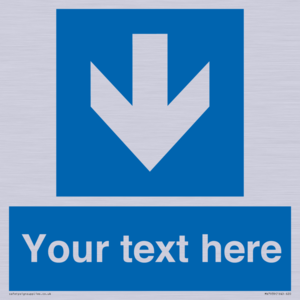 MV7939: Custom Mandatory directional sign, blue arrow down