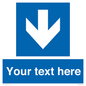 MV7939: Custom Mandatory directional sign, blue arrow down
