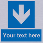 MV7939: Custom Mandatory directional sign, blue arrow down