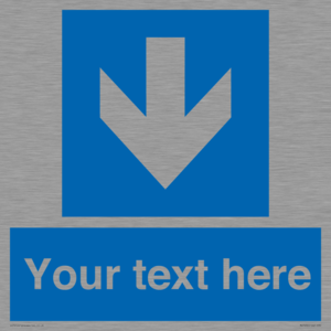 MV7939: Custom Mandatory directional sign, blue arrow down