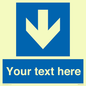 MV7939: Custom Mandatory directional sign, blue arrow down