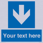 MV7939: Custom Mandatory directional sign, blue arrow down