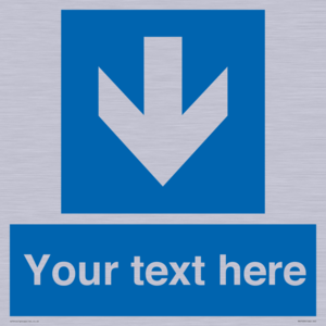 MV7939: Custom Mandatory directional sign, blue arrow down