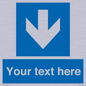 MV7939: Custom Mandatory directional sign, blue arrow down