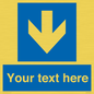 MV7939: Custom Mandatory directional sign, blue arrow down