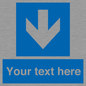 MV7939: Custom Mandatory directional sign, blue arrow down