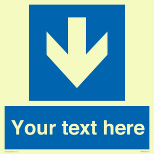 MV7939: Custom Mandatory directional sign, blue arrow down