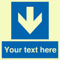 MV7939: Custom Mandatory directional sign, blue arrow down