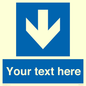 MV7939: Custom Mandatory directional sign, blue arrow down